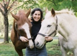 Sandy Rakowitz with her Elder Horses Ibis & Sunny.